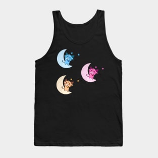 Cute Cows Dancing on Moon Sticker Pack Tank Top